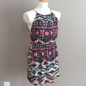 Windsor | Navy high-neck mini dress